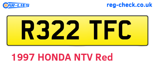 R322TFC are the vehicle registration plates.