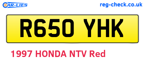 R650YHK are the vehicle registration plates.