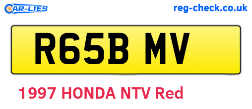 R65BMV are the vehicle registration plates.