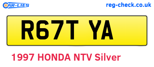R67TYA are the vehicle registration plates.