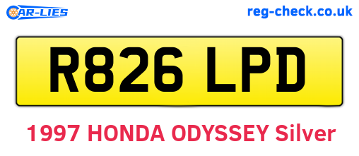 R826LPD are the vehicle registration plates.