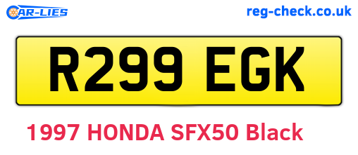 R299EGK are the vehicle registration plates.
