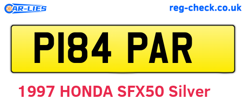 P184PAR are the vehicle registration plates.