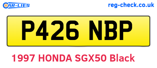 P426NBP are the vehicle registration plates.