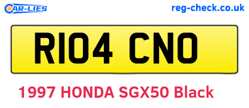R104CNO are the vehicle registration plates.