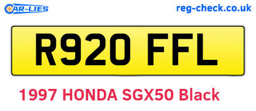 R920FFL are the vehicle registration plates.