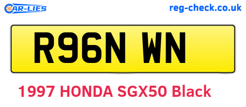 R96NWN are the vehicle registration plates.