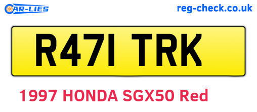 R471TRK are the vehicle registration plates.