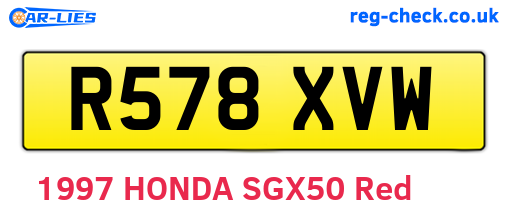 R578XVW are the vehicle registration plates.