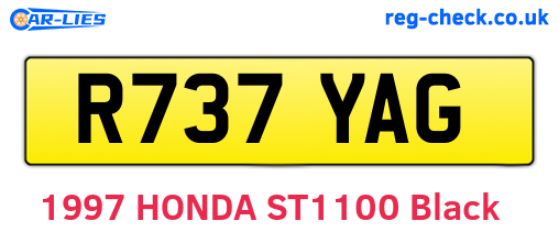 R737YAG are the vehicle registration plates.