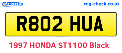 R802HUA are the vehicle registration plates.