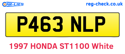 P463NLP are the vehicle registration plates.