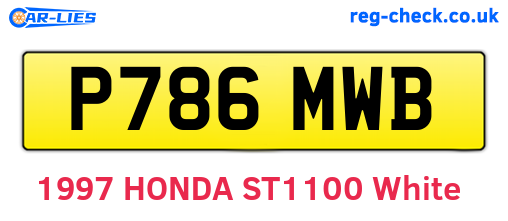 P786MWB are the vehicle registration plates.