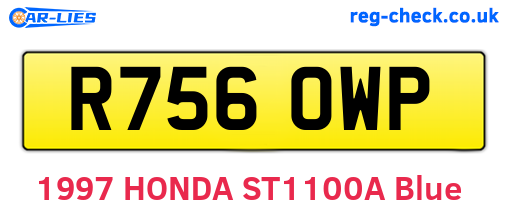 R756OWP are the vehicle registration plates.
