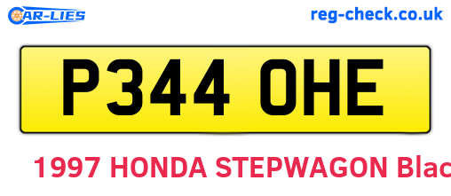 P344OHE are the vehicle registration plates.