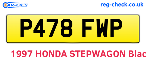 P478FWP are the vehicle registration plates.