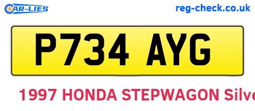 P734AYG are the vehicle registration plates.