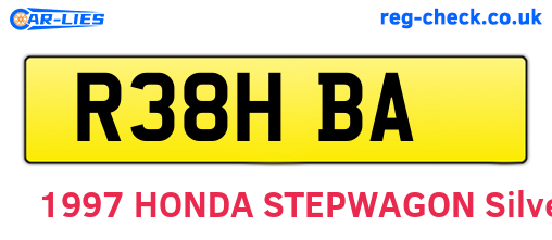 R38HBA are the vehicle registration plates.
