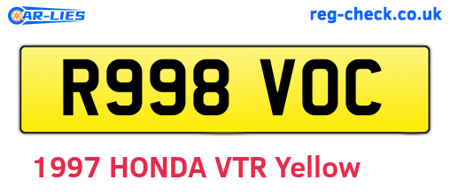 R998VOC are the vehicle registration plates.