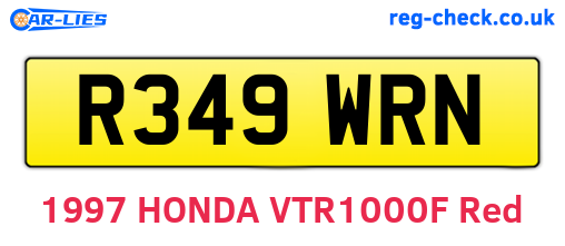 R349WRN are the vehicle registration plates.
