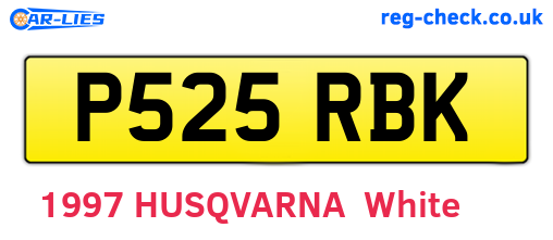 P525RBK are the vehicle registration plates.