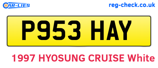 P953HAY are the vehicle registration plates.