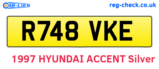 R748VKE are the vehicle registration plates.