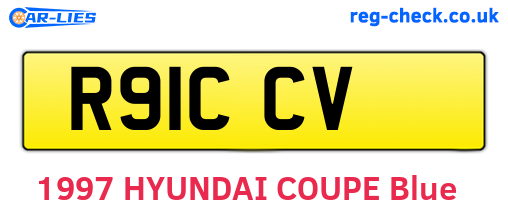 R91CCV are the vehicle registration plates.