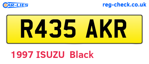 R435AKR are the vehicle registration plates.