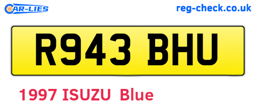 R943BHU are the vehicle registration plates.