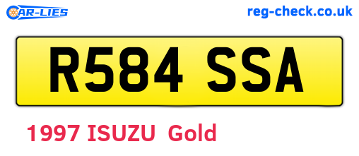 R584SSA are the vehicle registration plates.