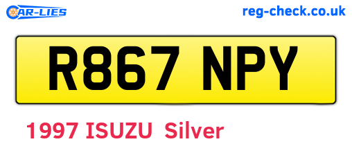 R867NPY are the vehicle registration plates.