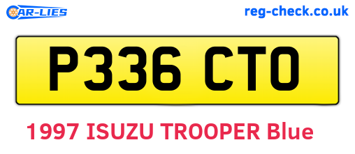 P336CTO are the vehicle registration plates.