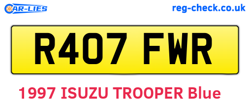R407FWR are the vehicle registration plates.