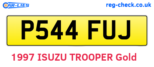 P544FUJ are the vehicle registration plates.