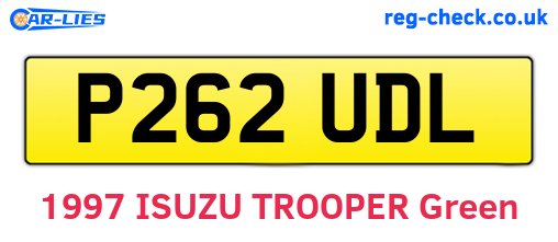 P262UDL are the vehicle registration plates.