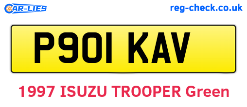 P901KAV are the vehicle registration plates.