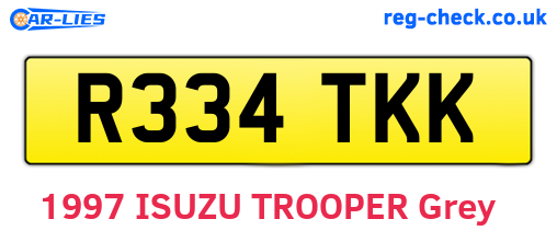 R334TKK are the vehicle registration plates.