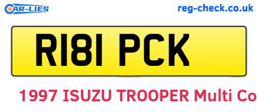 R181PCK are the vehicle registration plates.