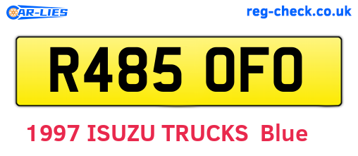 R485OFO are the vehicle registration plates.