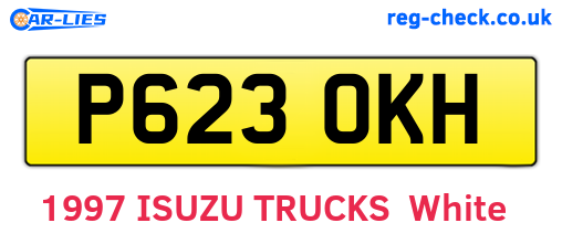 P623OKH are the vehicle registration plates.