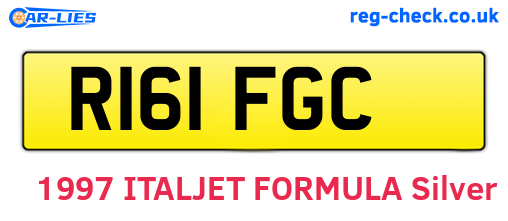 R161FGC are the vehicle registration plates.