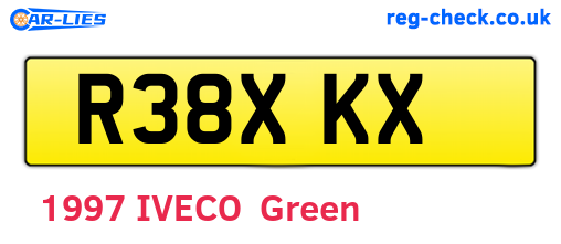 R38XKX are the vehicle registration plates.