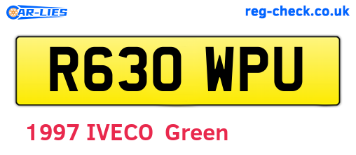 R630WPU are the vehicle registration plates.