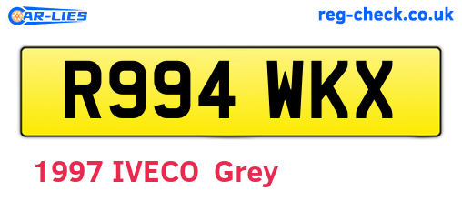 R994WKX are the vehicle registration plates.