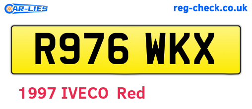 R976WKX are the vehicle registration plates.