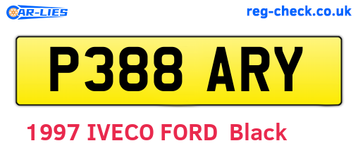 P388ARY are the vehicle registration plates.
