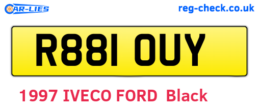R881OUY are the vehicle registration plates.