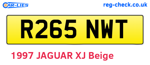 R265NWT are the vehicle registration plates.