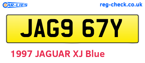 JAG967Y are the vehicle registration plates.